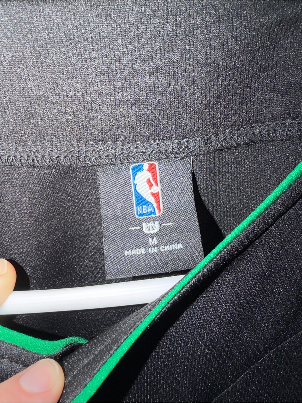 NBA Celtics MLB Style Button Up Black Jersey with Green Trim - Picture 2 of 4